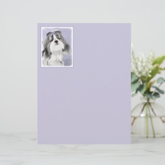 Papier Peinture Shih Tzu - Cute Original Chien Art (Debout devant)