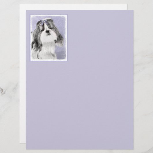Papier Peinture Shih Tzu - Cute Original Chien Art (Devant / Derrière)