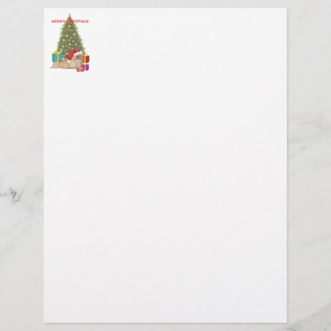 Papier Pekingese Joyeux Noël (Devant)