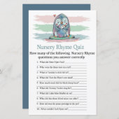 Papier Penguin Nursery Rhyme Quiz jeu de baby shower (Devant / Derrière)