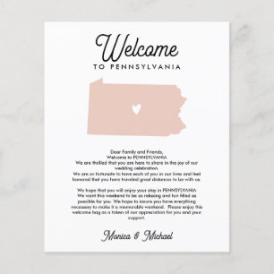 Papier PENNSYLVANIA Bienvenue Lettre & Itinéraire TOUTE C
