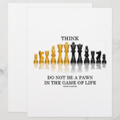 Papier Pensez (Échecs) Ne Pas Être Un Pion Dans Le Jeu De (Devant / Derrière)