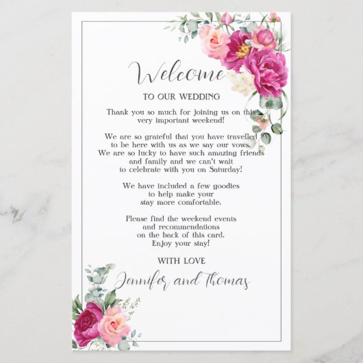 Papier Peony et Eucalyptus Rose verdure (Devant)