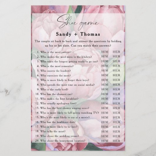 Papier Peony roses - Chaussure jeu de nage (Devant)