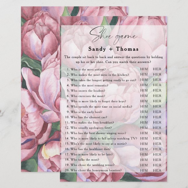 Papier Peony roses - Chaussure jeu de nage (Devant / Derrière)