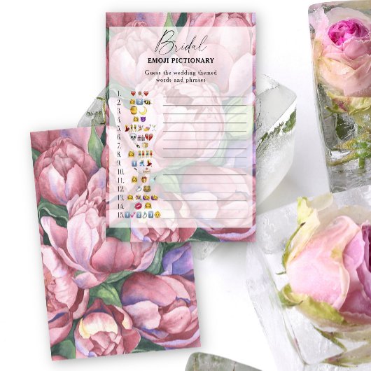 Papier Peony roses - nuptiale douche émoticônes jeu