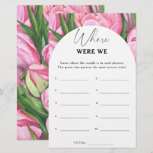 Papier Peony roses - Où étions-nous le jeu de douche nupt