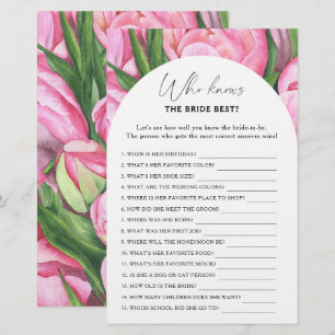 Papier Peony roses - Qui connaît la mariée meilleur jeu