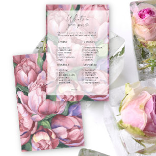 Papier Peony roses - Qu'y a-t-il dans votre sac à main