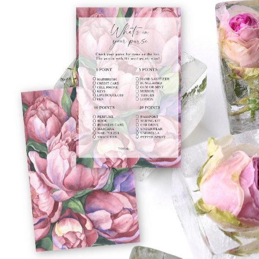 Papier Peony roses - Qu'y a-t-il dans votre sac à main
