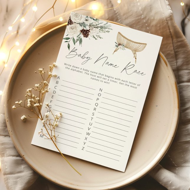 Papier Pépinière d'hiver race de nom de bébé jeu de baby  (Créateur téléchargé)