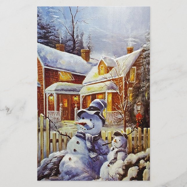 Papier Père et son Snowman (Devant)