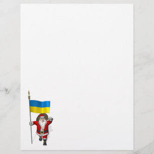 Papier Père Noël Avec L'Enseigne De L'Ukraine