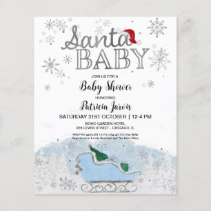 Papier Père Noël Baby Christmas Budget Baby shower Invita