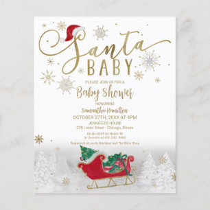 Papier Père Noël Baby Christmas Budget Baby shower Invita