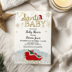 Papier Père Noël Baby Christmas Budget Baby shower Invita