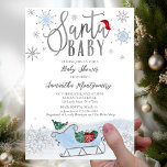 Papier Père Noël Baby Christmas Budget Baby shower Invita<br><div class="desc">Calligraphie adorable avec des flocons de neige,  invitation à la douche pour bébé sur le thème de l'hiver. Facile à personnaliser avec vos détails. Vérifiez la collection pour rechercher les éléments correspondants comme cartes de boîtier.</div>
