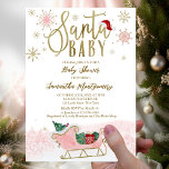 Papier Père Noël Baby Christmas Budget Baby shower Invita<br><div class="desc">Calligraphie adorable avec des flocons de neige,  invitation à la douche pour bébé sur le thème de l'hiver. Facile à personnaliser avec vos détails. Vérifiez la collection pour rechercher les éléments correspondants comme cartes de boîtier.</div>