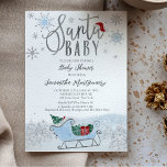Papier Père Noël Baby Christmas Budget Baby shower Invita<br><div class="desc">Calligraphie adorable avec des flocons de neige,  invitation à la douche pour bébé sur le thème de l'hiver. Facile à personnaliser avec vos détails. Vérifiez la collection pour rechercher les éléments correspondants comme cartes de boîtier.</div>
