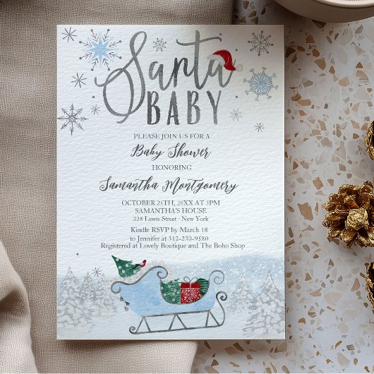 Papier Père Noël Baby Christmas Budget Baby shower Invita