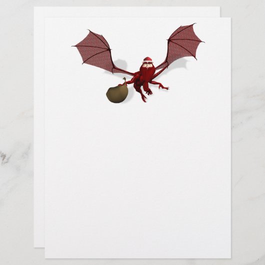 Papier Père Noël Dragon (Devant / Derrière)