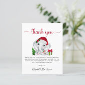 Papier Père Noël Elephant Baby shower de Noël Merci (Debout devant)