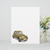 Papier Père Noël En Citroen 2CV (Debout devant)