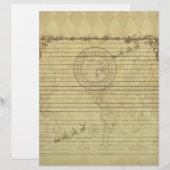 Papier Père Noël en-tête de lettre spéciale du pôle Nord (Devant / Derrière)