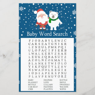 Papier Père Noël mignonne et ours polaire Baby shower Wor