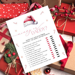 Papier Père Noël moderne bébé maman ou papa Baby shower j