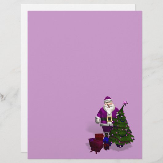 Papier Père Noël pourpre (Devant / Derrière)