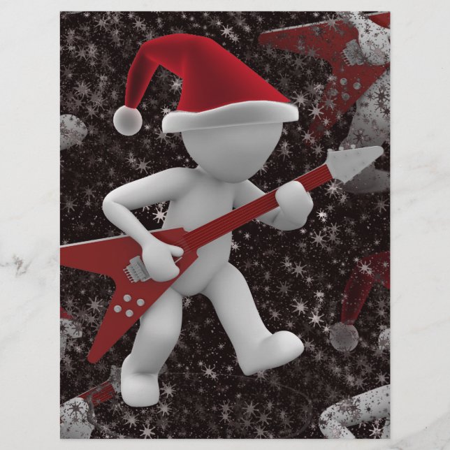 Papier Père Noël rockstar (Devant)