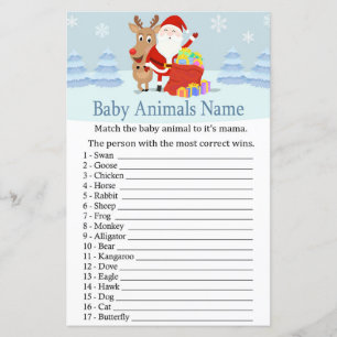 Papier Père Noël, Rudolph Baby Animaux Nom baby shower de