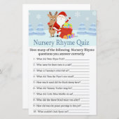 Papier Père Noël, Rudolph Nursery Rhyme Quiz baby shower (Devant / Derrière)