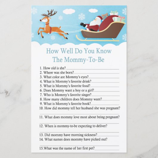 Papier Père Noël Sleigh Reindeer comment bien savez-vous  (Devant)