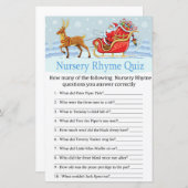 Papier Père Noël Sleigh Reindeer Nursery Rhyme Quiz jeu (Devant / Derrière)