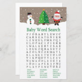 Papier Père Noël, snowman Baby shower Word Search Jeu (Devant / Derrière)
