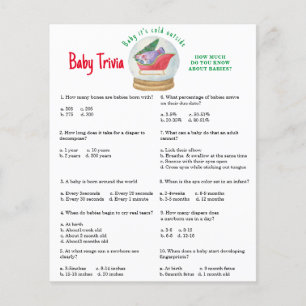 Papier Père Noël traîneau - Trivia bébé   Jeu Baby shower