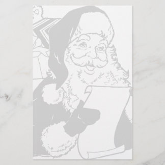 Papier Père Noël vérifiant sa liste