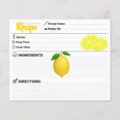Papier Perfect 2 Sided - Modern Refill Lemon Recipe Card (Devant)