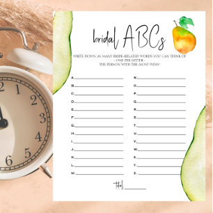 Papier Perfect Pear - Fête des mariées - Bridal ABCs Jeu