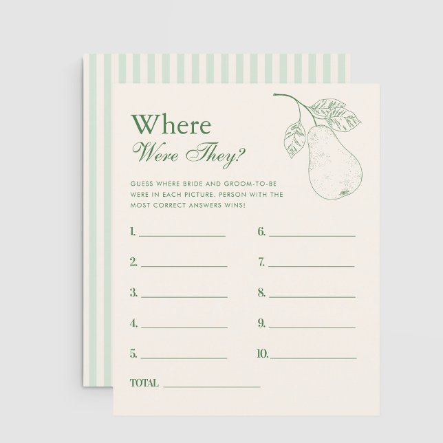 Papier Perfect Pear Où Étaient-Ils Fête des mariées Jeu (Créateur téléchargé)