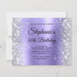 Papier Periwinkle Pailleté Argent Anniversaire 50 Ans