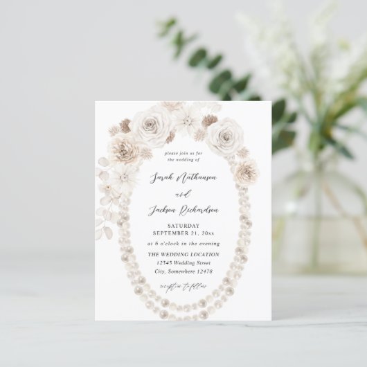 Papier Perles budgétaires et Mariage floral blanc V2 (Debout devant)