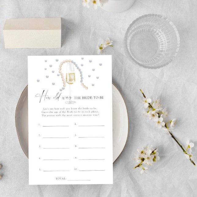 Papier Perles et Prosecco Quel âge avait la future mariée (Créateur téléchargé)