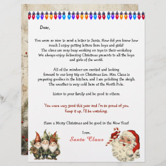 Papier Personal Letter From Santa Claus Lights Elves