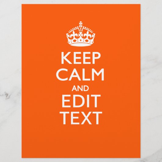 Papier Personalized KEEP CALM Your Text Orange Accent (Devant)