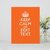 Papier Personalized KEEP CALM Your Text Orange Accent (Debout devant)