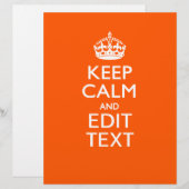 Papier Personalized KEEP CALM Your Text Orange Accent (Devant / Derrière)