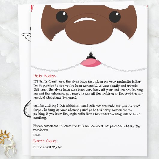 Papier Personalized Letter From African American Santa 